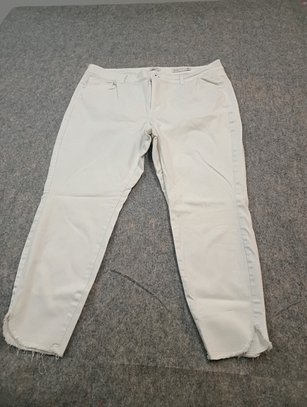 J.Jill Denim White Slim Ankle Jeans Regular Size 16 Authentic Fit Cotton Blend.